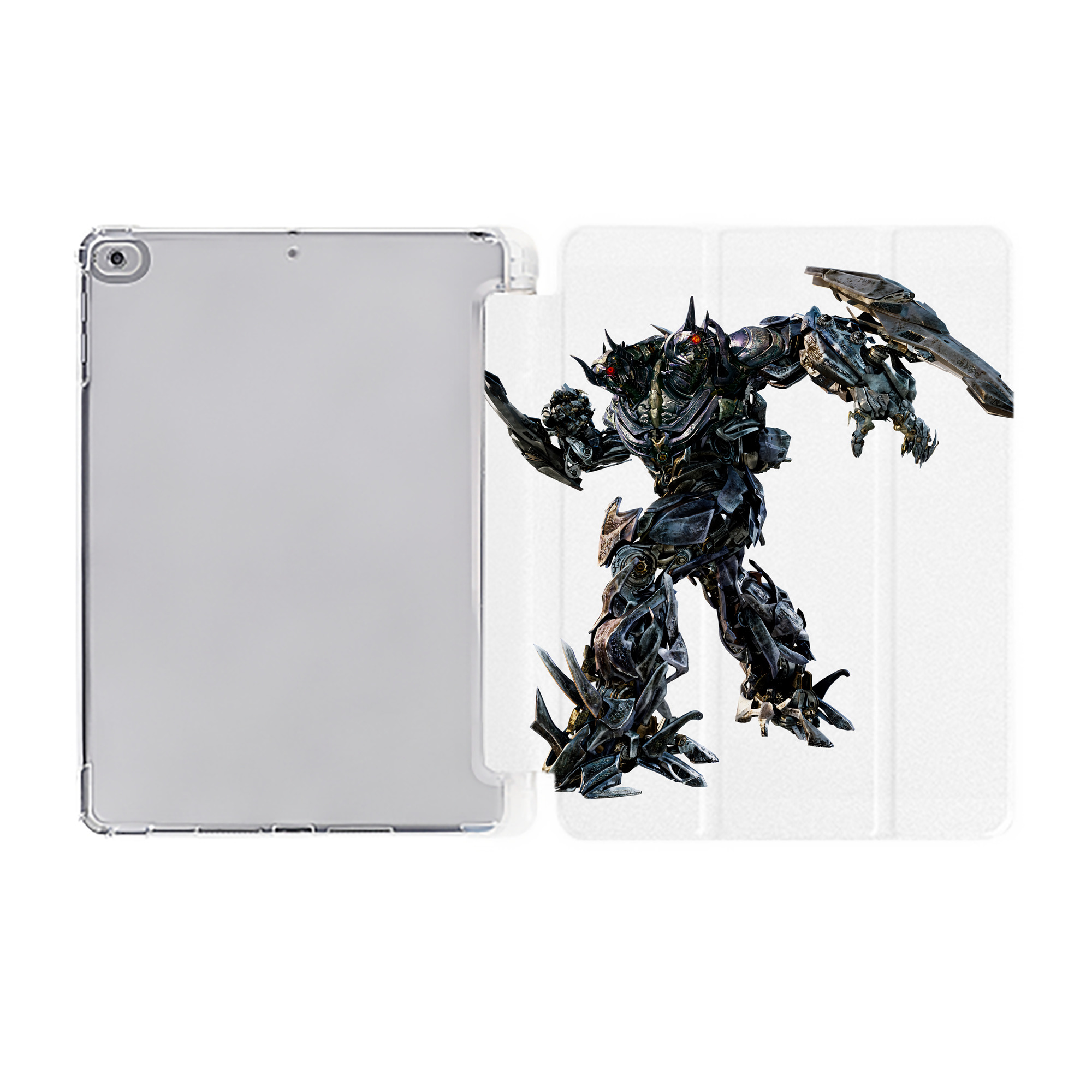 （画像用） Transformers トランスフォーマー IPad ケース ペン収納付き 三つ折りスタンド PUレザー×シリコン 対応機種9.5/10.5/10.9インチ